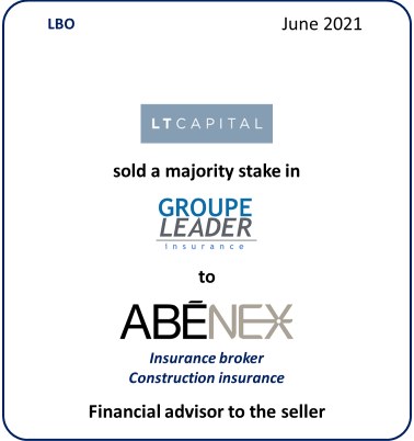 Cession par LT Capital d’une participation majoritaire dans Groupe Leader Insurance à Abénex